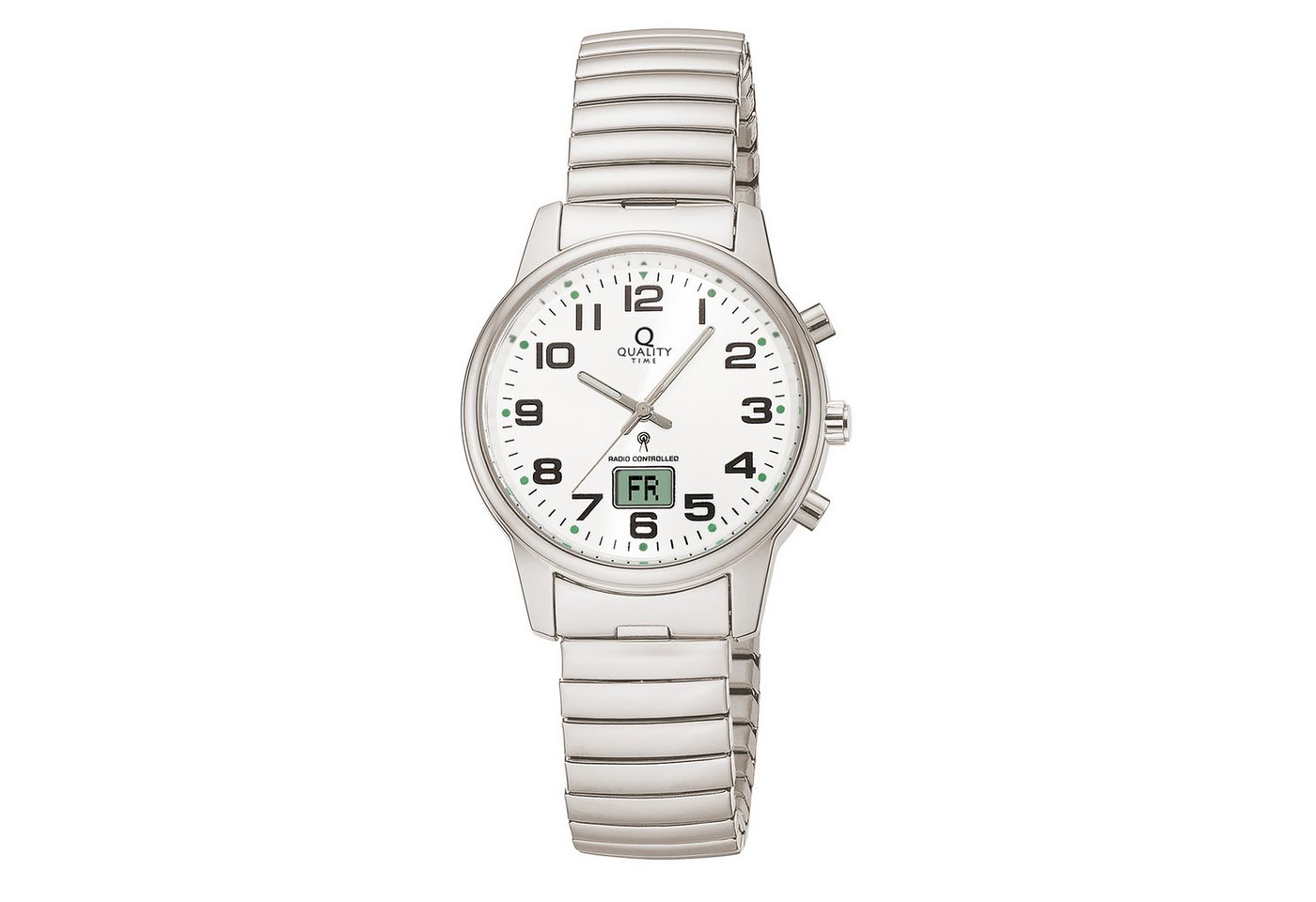 QUALITY TIME Funkuhr QLA-10510-12Z, Quarzuhr, Armbanduhr, Damenuhr, Edelstahlarmband, analog, digital QUALITY TIME Funkuhr QLA-10510-12Z, Quarzuhr, Armbanduhr, Damenuhr, Edelstahlarmband, analog, digital von QUALITY TIME