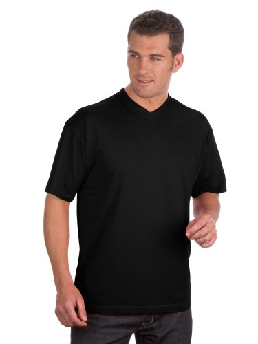 QUALITYSHIRTS 2 V-Neck T-Shirt im Doppelpack, Gr. 8XL, schwarz von QUALITYSHIRTS