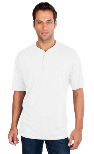 QUALITYSHIRTS Kurzarm Serafino T-Shirt mit Knopfleiste Gr. 3XL weiß von QUALITYSHIRTS