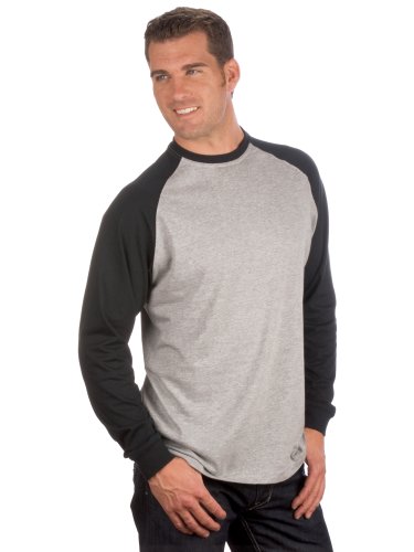 QUALITYSHIRTS Langarm Baseball Shirt, Gr. L, Silber/schwarz von QUALITYSHIRTS