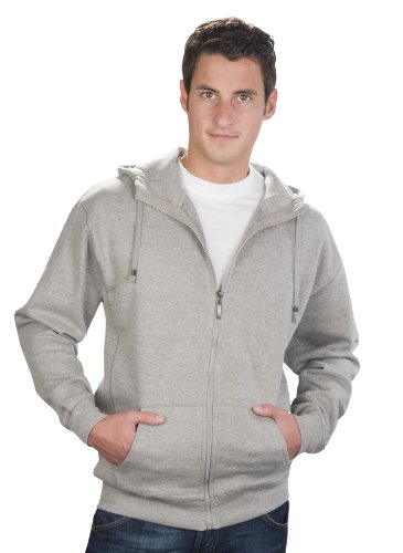 QUALITYSHIRTS Sweat Jacke mit Kapuze Hoodie, Gr. 5XL, Silber von QUALITYSHIRTS