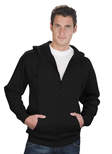 QUALITYSHIRTS Sweat Jacke mit Kapuze Hoodie, Gr. M, schwarz von QUALITYSHIRTS