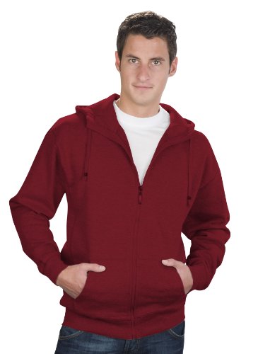 QUALITYSHIRTS Sweat Jacke mit Kapuze Hoodie, Gr. M, weinrot von QUALITYSHIRTS