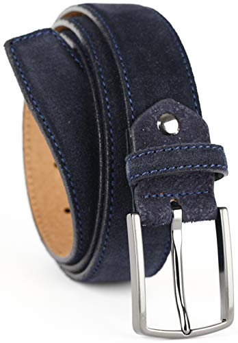 QUAMOD Wildleder Gürtel Damen Herren Hochwertiger Velours Ledergürtel Unisex 3,5 cm (35 mm) breit, Velourleder gürtel mit Geschenk-Box umweltfreundliche und faire Produktion von QUAMOD