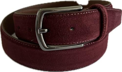 QUAMOD Wildleder Gürtel Damen Herren Hochwertiger Velours Ledergürtel Unisex 3,5 cm (35 mm) breit, Velourleder Gürtel mit Geschenk-Box von QUAMOD