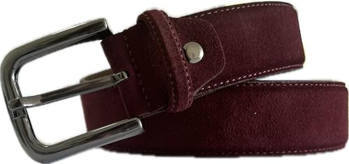 QUAMOD Wildleder Gürtel Damen Herren Hochwertiger Velours Ledergürtel Unisex 4 cm (40 mm) breit, Velourleder Gürtel mit Geschenk-Box von QUAMOD