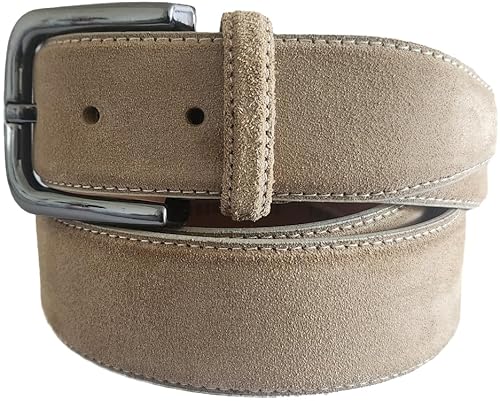 QUAMOD Wildleder Gürtel Damen Herren Hochwertiger Velours Ledergürtel Unisex 4 cm (40 mm) breit, Velourleder Gürtel mit Geschenk-Box von QUAMOD