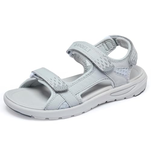 QUANDELI Damen Sommer Wasserdicht Wandersandalen, Hellgrau, 41 EU QUANDELI Damen Sommer Wasserdicht Wandersandalen, Hellgrau, 41 EU von QUANDELI