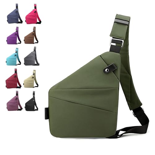 Diebstahlsichere Reisetasche - Brusttasche, Anti Theft Travel Bag, Umhängetasche Bodybag für Damen und Herren (Grün) von QUANMAITONG