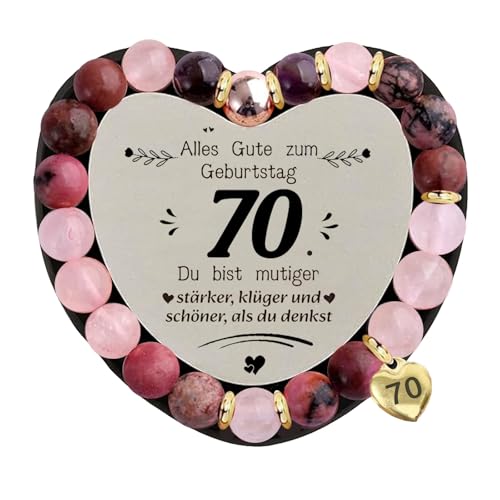 QUANMAITONG 70 Geburtstag Frauen Kleines Geschenk für Frauen，Armband Damen Geburtstagsgeschenk Beste Freundin Geschenke für Frau Freundin Tochter Mutter Schwester (70) von QUANMAITONG