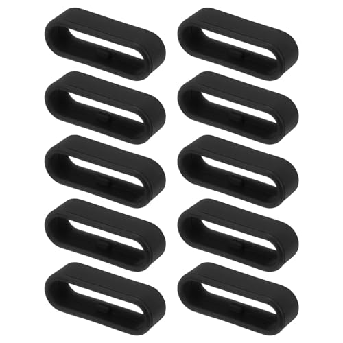 QUARKZMAN 10 Stück Uhrenarmband-Schlaufen Silikon-Ersatzbefestigungsringe Silikon-Uhrenhalter Keeper für 18mm Breite Uhrenarmband, Schwarz von QUARKZMAN