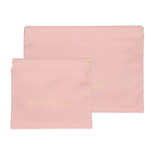 QUARKZMAN 2 Stück Kleine Make-up-Tasche für die Handtasche, PU Tragbare Tasche Kosmetiktasche Selbstschließende Organizer-Tasche für Münzwechsel Karten Schlüssel, Pink von QUARKZMAN