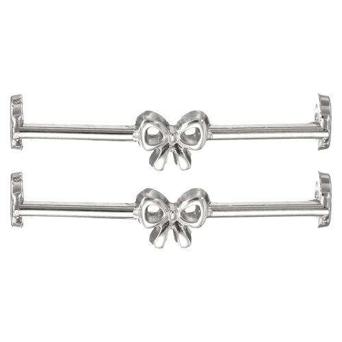 QUARKZMAN 2 Stück Schnürsenkel-Charme für Sneaker, Dekorative Schnürsenkel-Charme Schnallen DIY Schuhband Charm Dekoration für Damen Freizeitschuhe Sneaker, Silber (Schleifenform) von QUARKZMAN