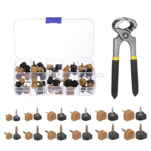 QUARKZMAN 24 Paare Hohe Absätze Ersatz Spitzen 2.4/3.0mm Nagel Durchmesser 6 Größe(8-12 mm) U Form mit 6" Stiletto Entfernen Zange für Damen Schuh Absatz Reparatur von QUARKZMAN