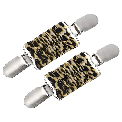 QUARKZMAN 2Stk Kleid Cinch Clips Pullover Clips Schal Strickjacke Kragen Clips Schal Clip Spanner Kleid Rückenschnalle Clip für Frauen(Gedruckt Braun) von QUARKZMAN