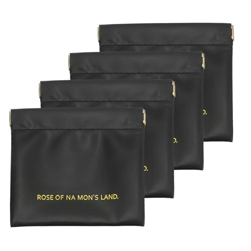 QUARKZMAN 4 Stück Kleine Make-up-Tasche für die Handtasche, PU Tragbare Tasche Kosmetiktasche Selbstschließende Organizer-Tasche für Münzwechselkarten Schlüssel, Schwarz von QUARKZMAN