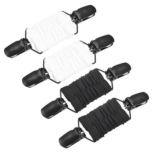 QUARKZMAN 4Stk Kleid Cinch Clips Pullover Clips Schal Strickjacke Kragen Clips Schal Clip Spanner Kleid Rückenschnalle Clip für Frauen Weiß Schwarz von QUARKZMAN