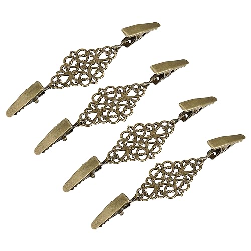 QUARKZMAN 4Stk Retro Kragenspangen für Strickjacken Shirt Clips Dresses Clip Shawl Clips für Frauen(Bronze) von QUARKZMAN