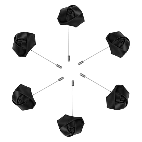 QUARKZMAN 6 Stück Bräutigam Anstecksträuße Rosen Anstecknadeln für Männer Hochzeitszeremonie Jubiläum Formelles Abendessen Party, Schwarz QUARKZMAN 6 Stück Bräutigam Anstecksträuße Rosen Anstecknadeln für Männer Hochzeitszeremonie Jubiläum Formelles Abendessen Party, Schwarz von QUARKZMAN
