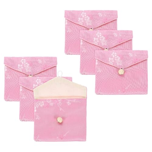 QUARKZMAN 6 Stück Schmuckbeutel im chinesischen Stil Seidenbeutel Kleine Reise-Schmuckorganizer-Taschen Satin bestickte Tasche für Hochzeit Geburtstagsfeier Kleine Reise, Pink QUARKZMAN 6 Stück Schmuckbeutel im chinesischen Stil Seidenbeutel Kleine Reise-Schmuckorganizer-Taschen Satin bestickte Tasche für Hochzeit Geburtstagsfeier Kleine Reise, Pink von QUARKZMAN