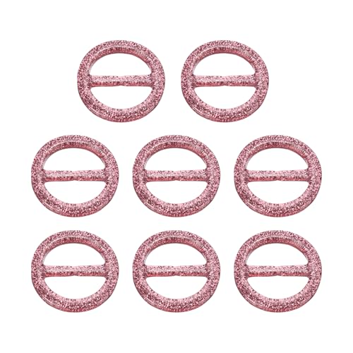 QUARKZMAN 8 Stück Kunststoff T-Shirt Clips, 25mm Runde Bling Harz Schal Ring Schnalle, Mode Krawattenkreis Clip für Damen Seidenkleidung Dekoration (Pink) von QUARKZMAN