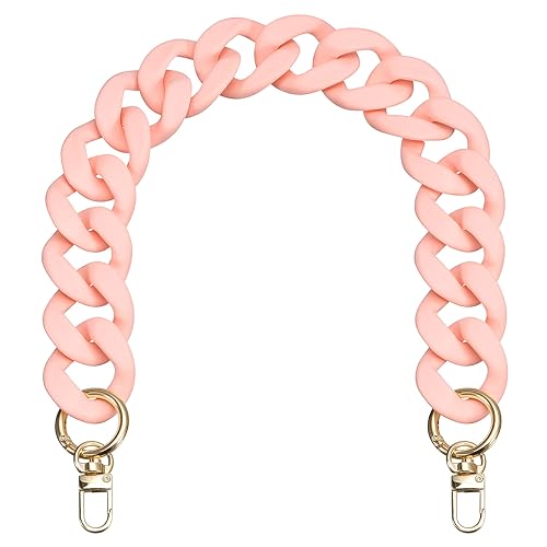 QUARKZMAN Acryl Handtasche Kettenriemen 17.7" Flache Handtasche Ersatzriemen Acryl Flache Kette für Handtasche Handtaschen Rosa von QUARKZMAN