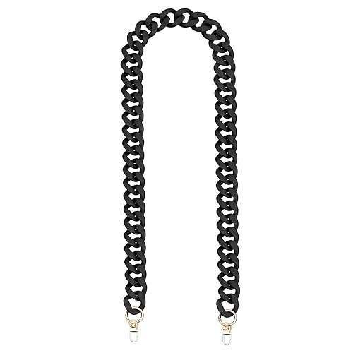 QUARKZMAN Acryl Handtasche Kettenriemen 47.2" Flache Handtasche Ersatz Riemen Acryl Flat Chain Ersatz Einstellbar für Geldbeutel Handtaschen Matte Schwarz QUARKZMAN Acryl Handtasche Kettenriemen 47.2" Flache Handtasche Ersatz Riemen Acryl Flat Chain Ersatz Einstellbar für Geldbeutel Handtaschen Matte Schwarz von QUARKZMAN