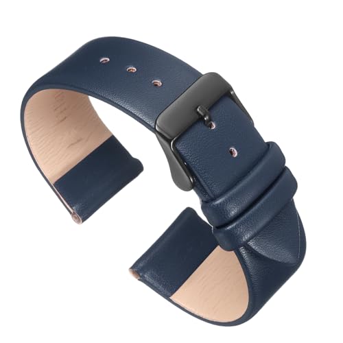 QUARKZMAN Dunkelblau Leder Uhrenarmband Uhr Lederarmband 16mm Uhrenarmbänder, flaches dünnes elegantes Schwarze Schnalle für Smartwatch Männer Frauen Herren Damen QUARKZMAN Dunkelblau Leder Uhrenarmband Uhr Lederarmband 16mm Uhrenarmbänder, flaches dünnes elegantes Schwarze Schnalle für Smartwatch Männer Frauen Herren Damen von QUARKZMAN