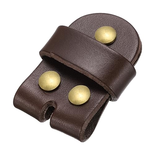 QUARKZMAN Leder Gürtel Pin Schnalle mit Nieten 39mm Gürtelkopf Verbindung Schleife für Handwerk Männer Frauen Gürtel Zubehör (Kaffee) von QUARKZMAN