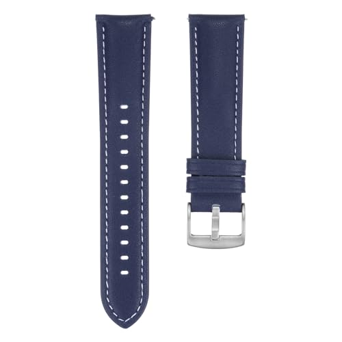 QUARKZMAN Leder Uhrenarmband 22mm Breite Schnellverschluss Flexibel Passend Atmungsaktiv Vintage Leder Uhrenarmband mit Federsteg für die meisten Herren Damen Uhren Smartwatches, Dunkelblau von QUARKZMAN