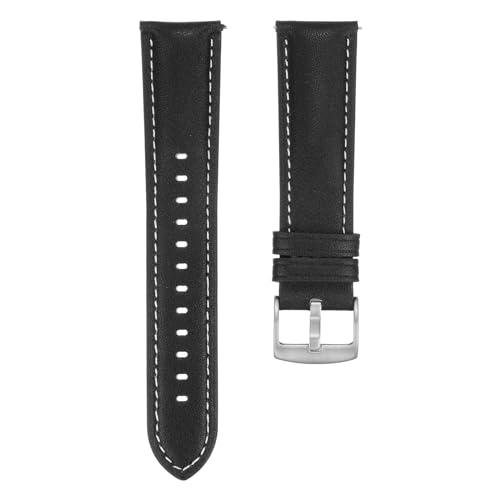 QUARKZMAN Leder Uhrenarmband 22mm Breite Schnellverschluss Flexibel Passend Atmungsaktiv Vintage Leder Uhrenarmband mit Federsteg für die meisten Herren Damen Uhren Smartwatches, Schwarz von QUARKZMAN