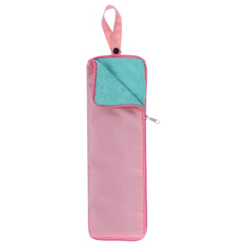 QUARKZMAN Regenschirm Tasche Tragetasche 4,9" x13,4 Tragbare umkehrbare nasse Regenschirmhülle faltbare Abdeckung wasserdichte Tasche Etui für Aufbewahrung Reisen Zuhause Outdoor, Pink von QUARKZMAN