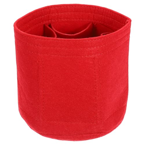 QUARKZMAN Taschenorganizer-Einsatz, tragbare Filz-Organizer-Taschen mit Mehreren Fächern für Eimer-Tasche, gewölbte Satteltasche, Tragetasche, Handtaschenformer (6" x 6", Rot) von QUARKZMAN