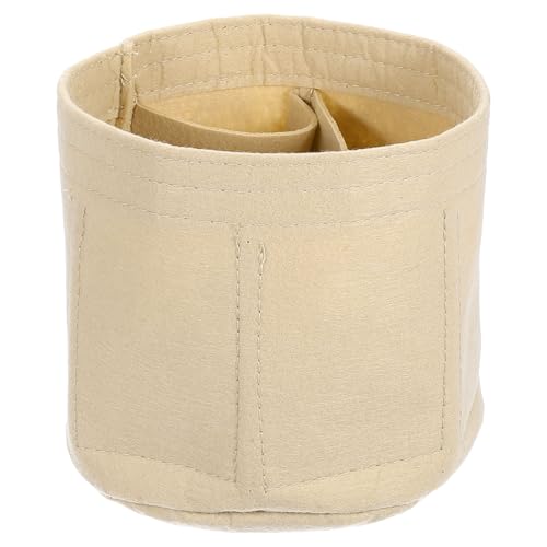 QUARKZMAN Taschenorganizer-Einsatz, tragbare Filz-Organizer-Taschen mit Mehreren Fächern für Eimer-Tasche, gewölbte Satteltasche, Tragetasche, Handtaschenformer (8" x 4" x 5,5", Beige) von QUARKZMAN