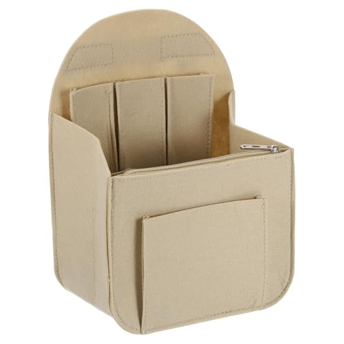 QUARKZMAN Taschenorganizer-Einsatz, tragbare Filzorganizer-Taschen mit Metallreißverschluss Fächer Taschenfutter für Rucksack Handtasche Schultertasche (19,5 cm x 12 cm x 27 cm, Grau) von QUARKZMAN