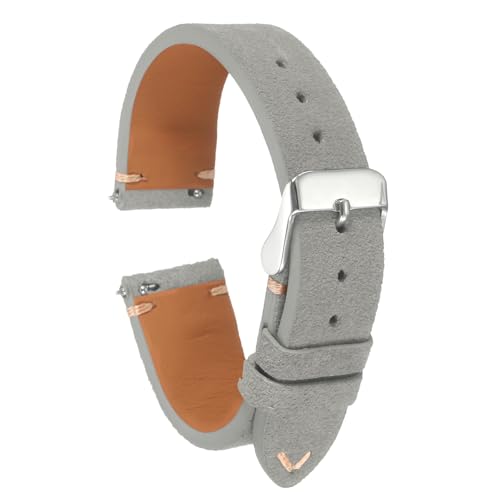 QUARKZMAN Wildleder Armbanduhrenbänder Schnellwechsel 18mm Vintage-Uhrenbänder Klassisches Uhrenarmband für Männer Frauen Ersatz, Grau QUARKZMAN Wildleder Armbanduhrenbänder Schnellwechsel 18mm Vintage-Uhrenbänder Klassisches Uhrenarmband für Männer Frauen Ersatz, Grau von QUARKZMAN