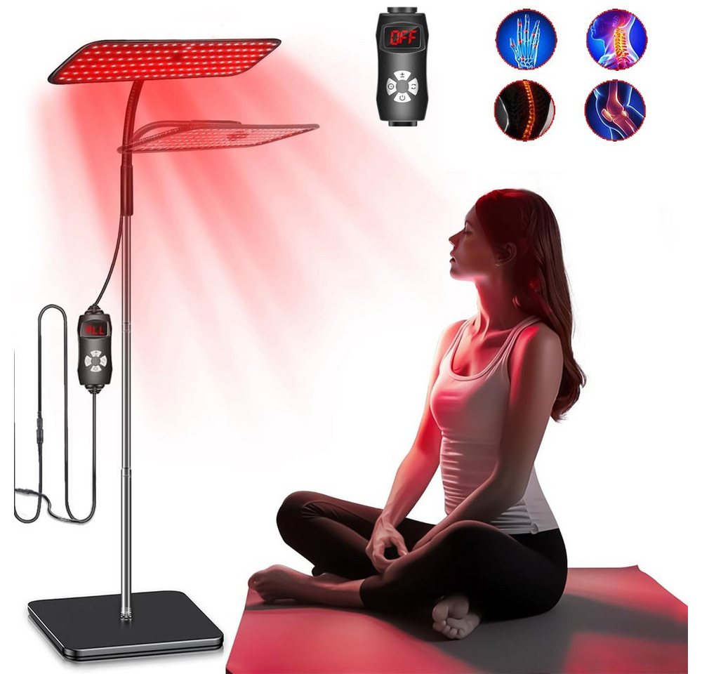 QUBEBU Infrarotlampe Infrarotlampe Infrarot Therapielampe Rotlichtlampe mit Ständer Timer, Wohltuende bei Erkältungen und Muskelverspannungen von QUBEBU