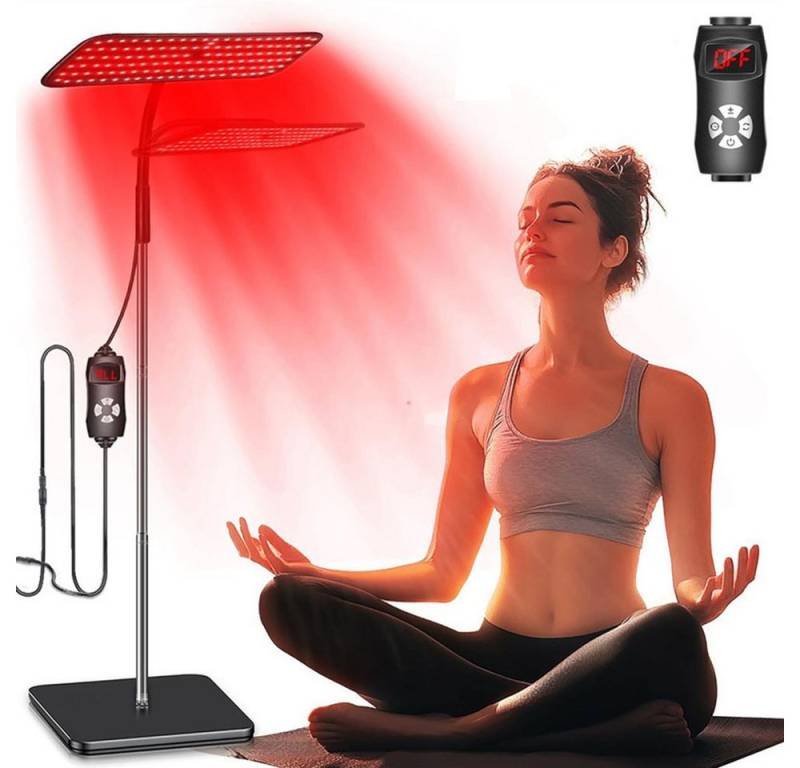 QUBEBU Infrarotlampe Therapielampe Infrarotlampe mit Ständer Stecker Höhenverstellbar Timer, Wohltuende bei Erkältungen und Muskelverspannungen von QUBEBU
