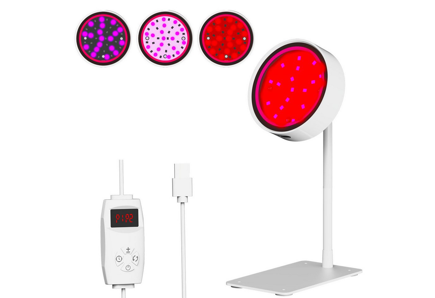 QUBEBU Kosmetikbehandlungsgerät Rotlicht Therapie Gerät 660nm & 850nm Infrarotlampe mit Ständer, Ganzkörper-Rotlichttherapiegerät –Dual-Chip, mit 6-stufigem Timer, 1-tlg., Schmerzlinderung, Muskelregeneration, Energieboost, Rotlichttherapie von QUBEBU