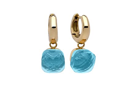 Qudo Firenze Creolen gold farben/Edelstahl beschichtet (aqua) von Qudo