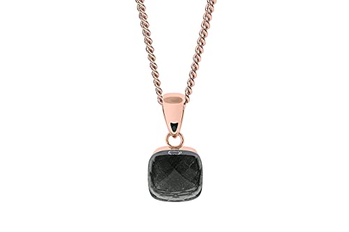 Qudo Firenze Kette rose mit farbigem Anhänger 45cm lang (smoke) von Qudo