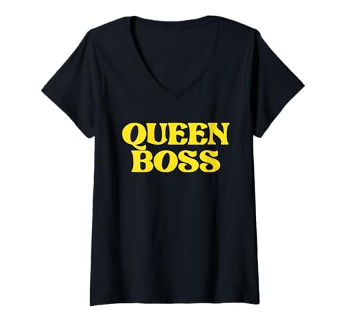Damen Queen BOSS T-Shirt mit V-Ausschnitt Damen Queen BOSS T-Shirt mit V-Ausschnitt von QUEEN BOSS