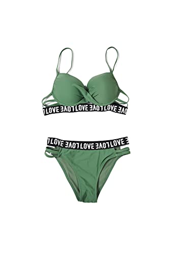 QUEEN HELENA Bikini Sets Bademode Damen 235617 grün, 38 von QUEEN HELENA