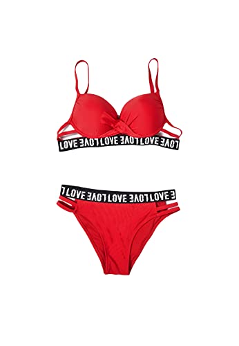 QUEEN HELENA Bikini Sets Bademode Damen 235617 rot, 38 von QUEEN HELENA