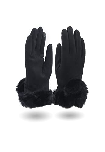 QUEEN HELENA Damen Fingerhandschuh G03 Nero, Einheitsgröße von QUEEN HELENA