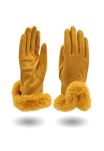 QUEEN HELENA Damen Fingerhandschuh G03 Senape von QUEEN HELENA