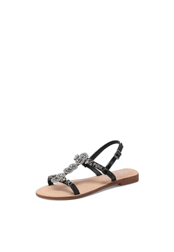 QUEEN HELENA Damen-Sandalen mit Strass Y6016, Schwarz , 35 EU von QUEEN HELENA