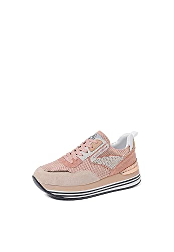 QUEEN HELENA Damen Turnschuhe High Sneaker mit Plateau X28 29 Rosa, 37 EU von QUEEN HELENA