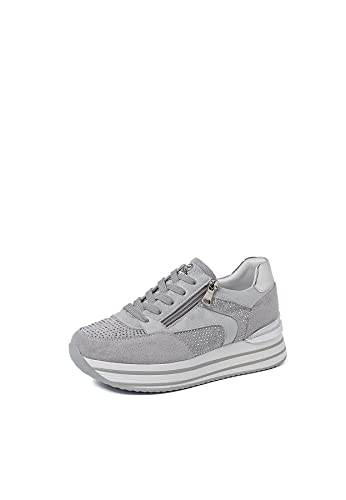 QUEEN HELENA Damen Turnschuhe Sneaker mit Plateau X28 61 Grau, 40 EU von QUEEN HELENA