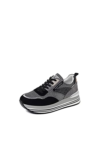 QUEEN HELENA Damen Turnschuhe Sneaker mit Plateau x28 30 schwarz, 40 EU von QUEEN HELENA